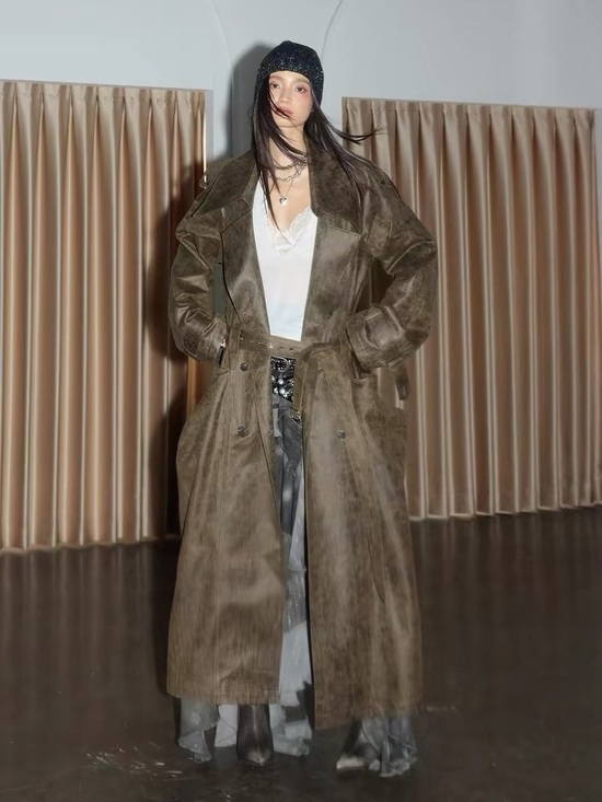JNYLON STUDIOS Jackets & Blazers - JNYLON STUDIOS Long Olive  Trench Coat with Belt NWT